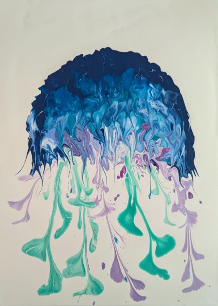 Paint Pour you own Iridescent Jellyfish